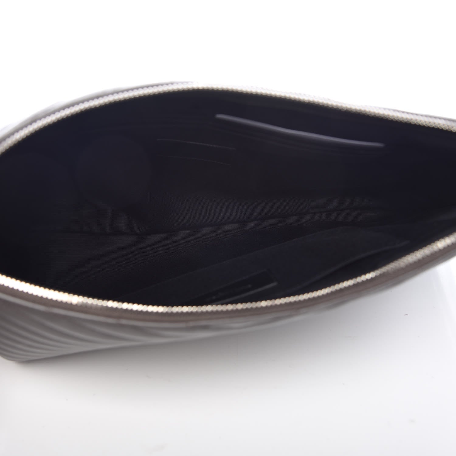 Saint Laurent Calfskin Matelasse Chevron Cassandre Monogram Document Holder Earth 5 of 10