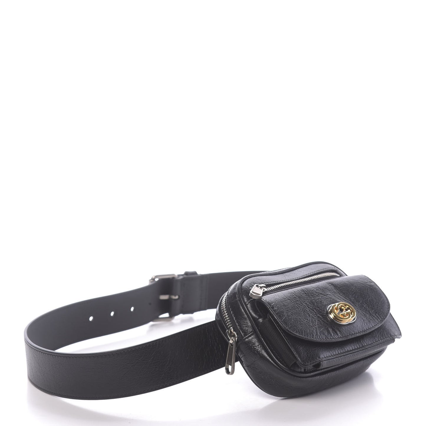 Fluffy Calfskin Mini Morpheus Belt Bag 90 36 Black