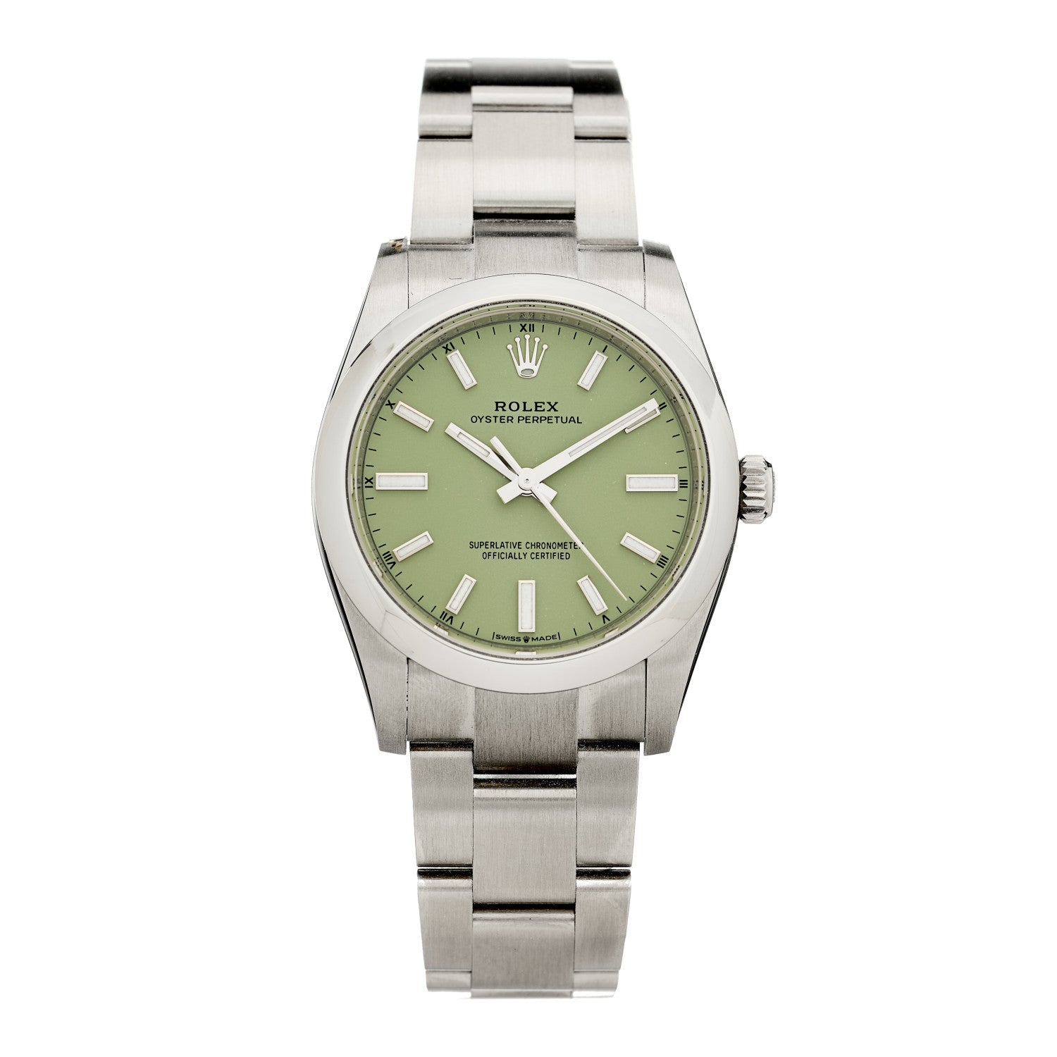 Rolex Stainless Steel 34mm Oyster Perpetual Watch Pistachio 124200 1 of 5