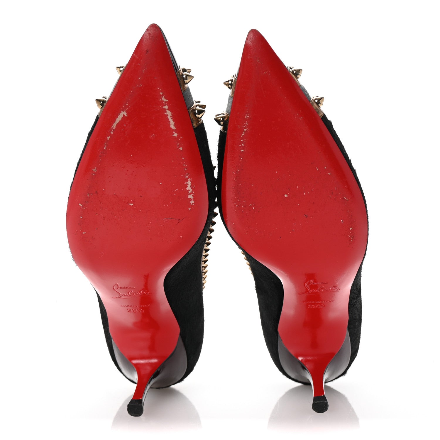 Christian Louboutin Pony Hair Malabar Hill Spikes 70 Pumps 38.5 Black 6 of 8