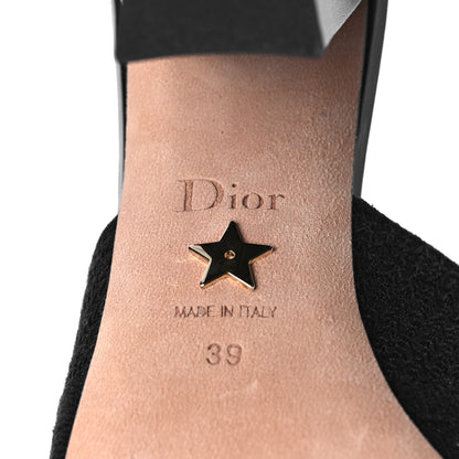 Christian Dior Cotton Embroidered Dway 85mm Slide Sandals 39 Black 6 of 9