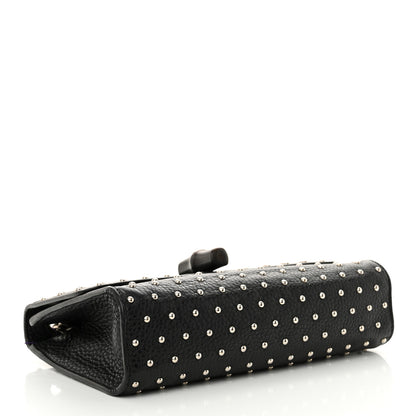 Gucci Calfskin Studded Medium Miss Bamboo Shoulder Bag Black 4 of 13