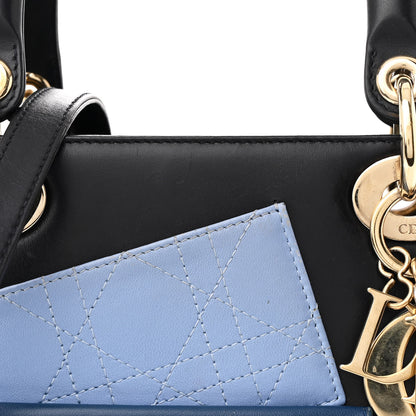 Christian Dior Calfskin Pockets Medium Lady Dior Blue 7 of 12