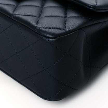 Chanel Lambskin Quilted Mini Top Handle Rectangular Flap Navy Blue 10 of 10