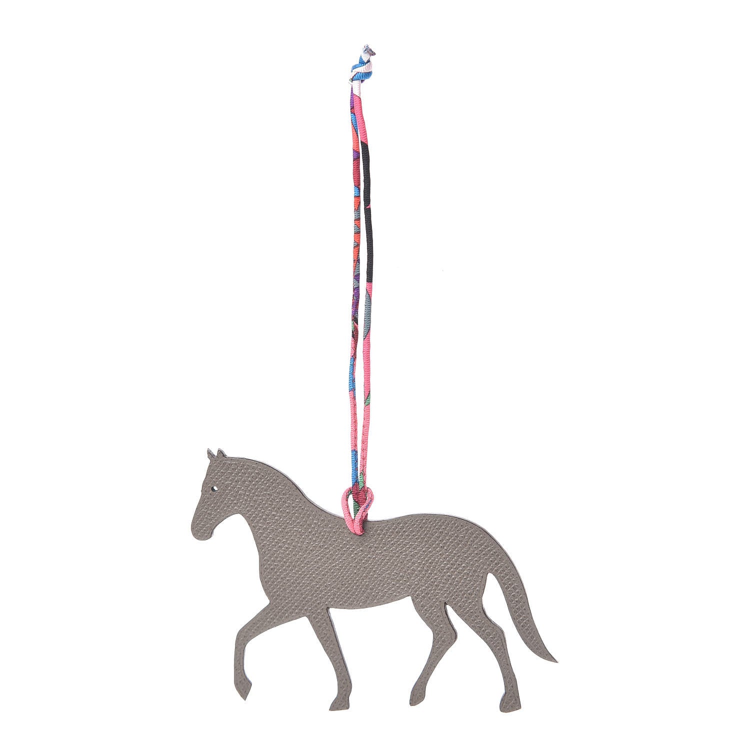 Hermes Epsom Togo Petit H Bag Charm Horse GM Etain Colvert 1 of 4