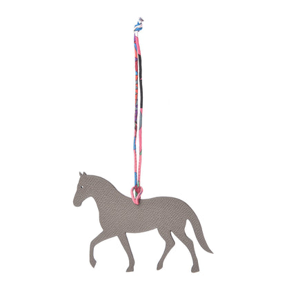 Hermes Epsom Togo Petit H Bag Charm Horse GM Etain Colvert 1 of 4
