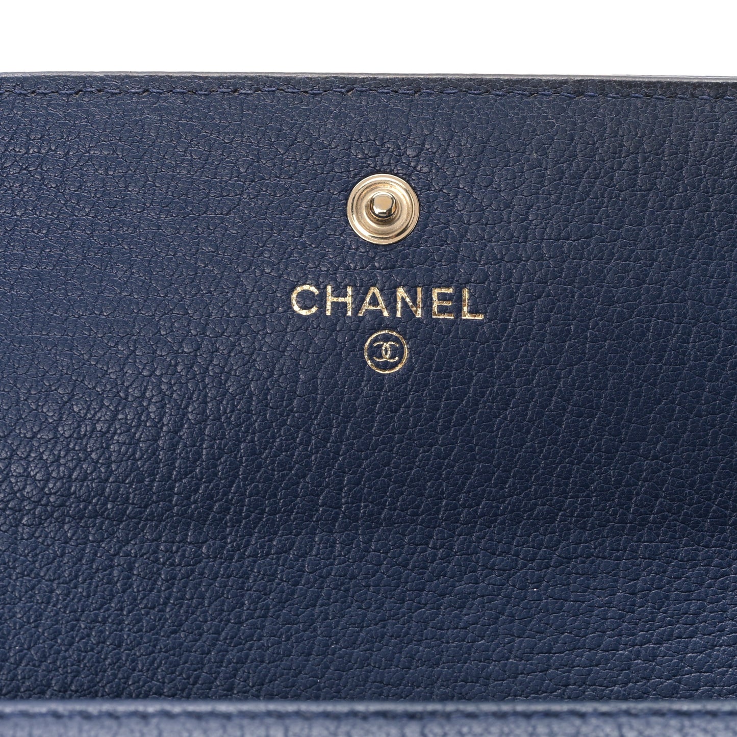 Lambskin Timeless CC Large Flap Wallet Navy