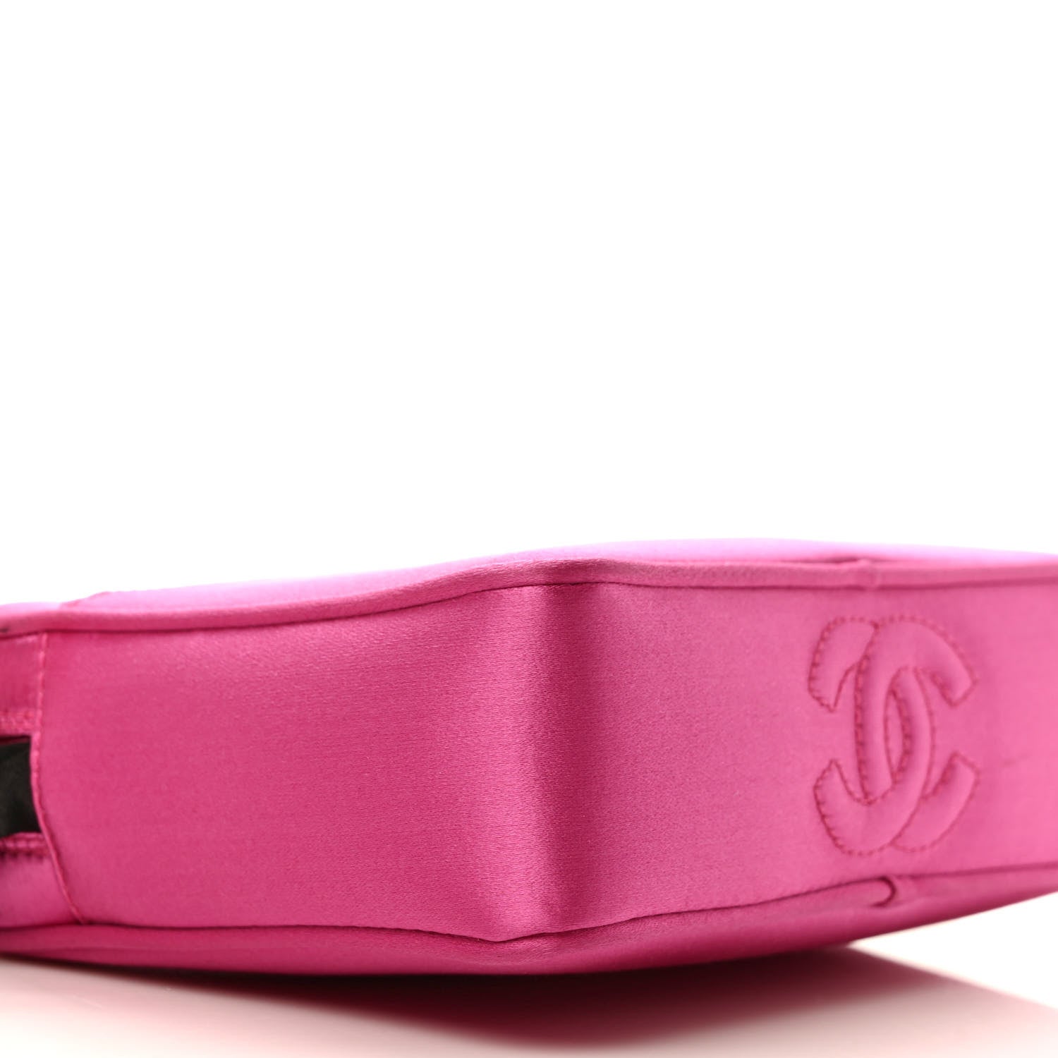 Chanel Satin CC Ribbon Evening Bag Fuchsia Black 7 of 8