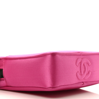 Chanel Satin CC Ribbon Evening Bag Fuchsia Black 7 of 8