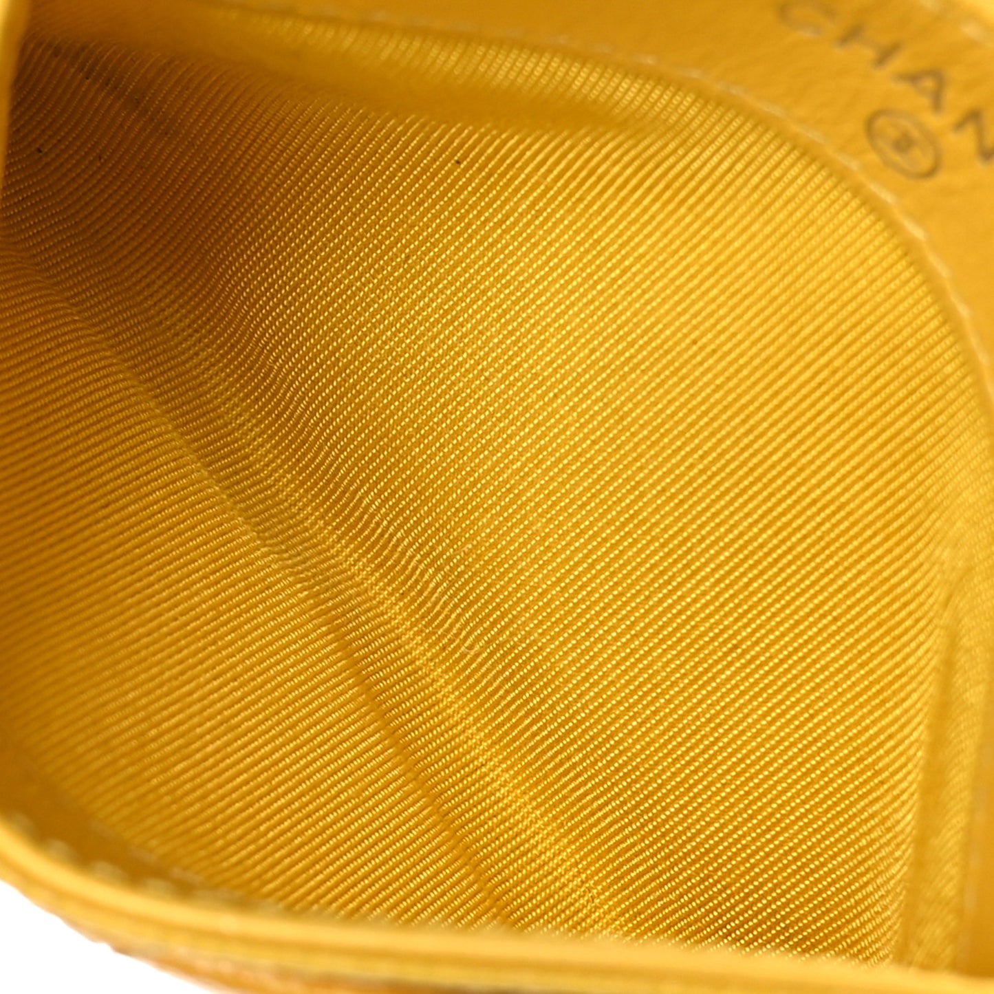 Caviar Chevron Quilted Card Holder Yellow