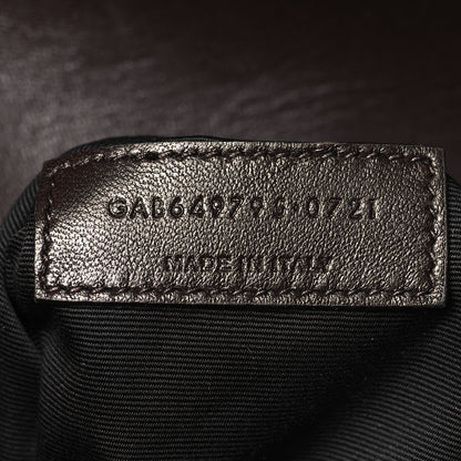 Saint Laurent Shiny Crocodile Embossed Calfskin Le Maillon Satchel Coffee 8 of 12