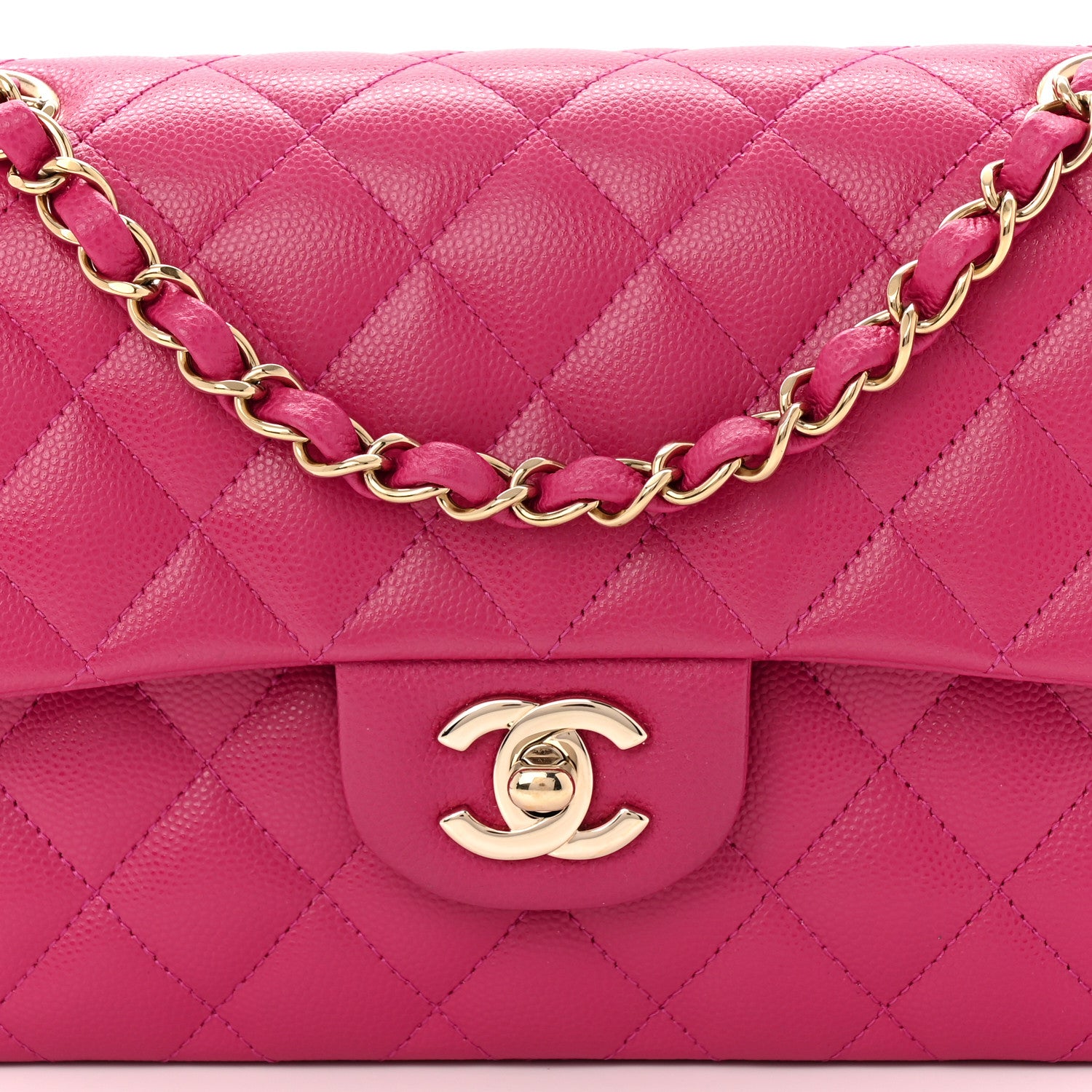 Chanel Caviar Quilted Small Double Flap Fuchsia 14 of 19