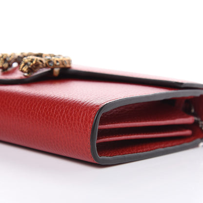 Gucci Calfskin Mini Dionysus Chain Wallet Hibiscus Red 9 of 10