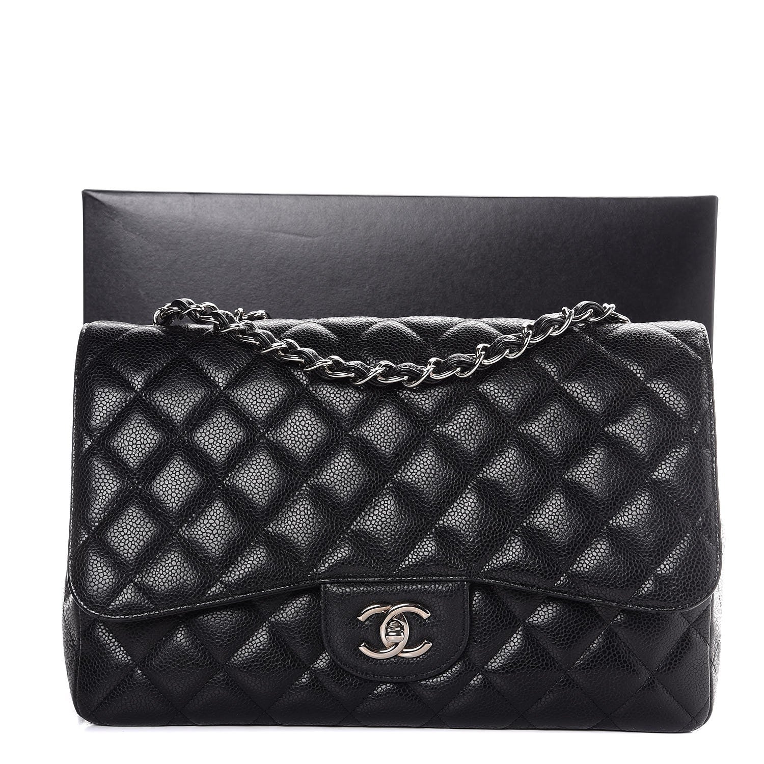 Chanel Caviar Quilted Jumbo Single Flap Black 9 of 9