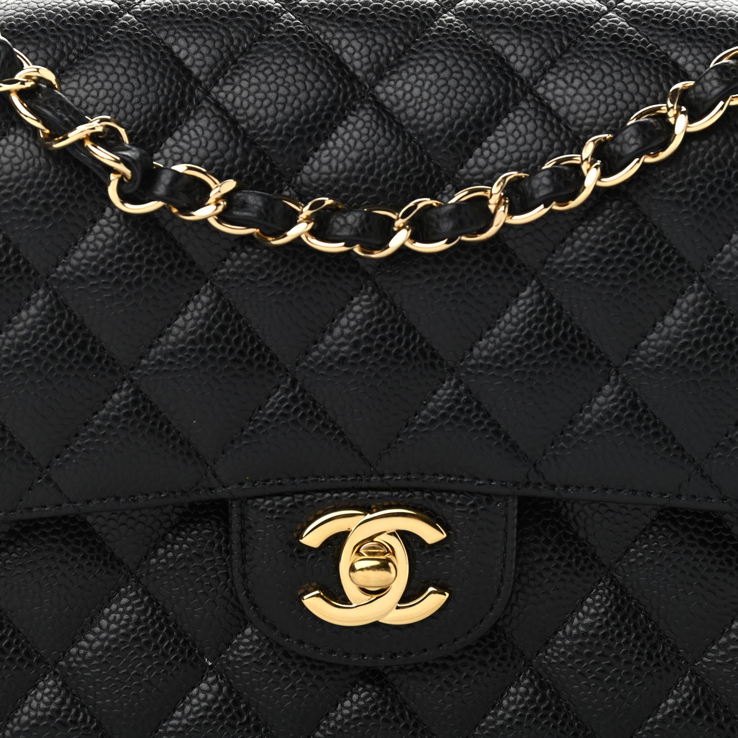 Chanel Caviar Quilted Medium Double Flap Black 13 of 14