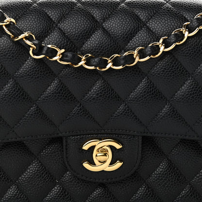 Chanel Caviar Quilted Medium Double Flap Black 13 of 14