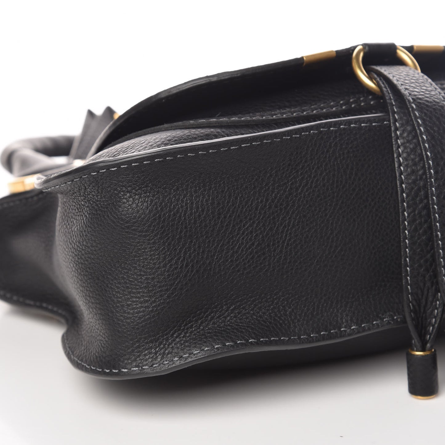 Calfskin Small Marcie Satchel Black
