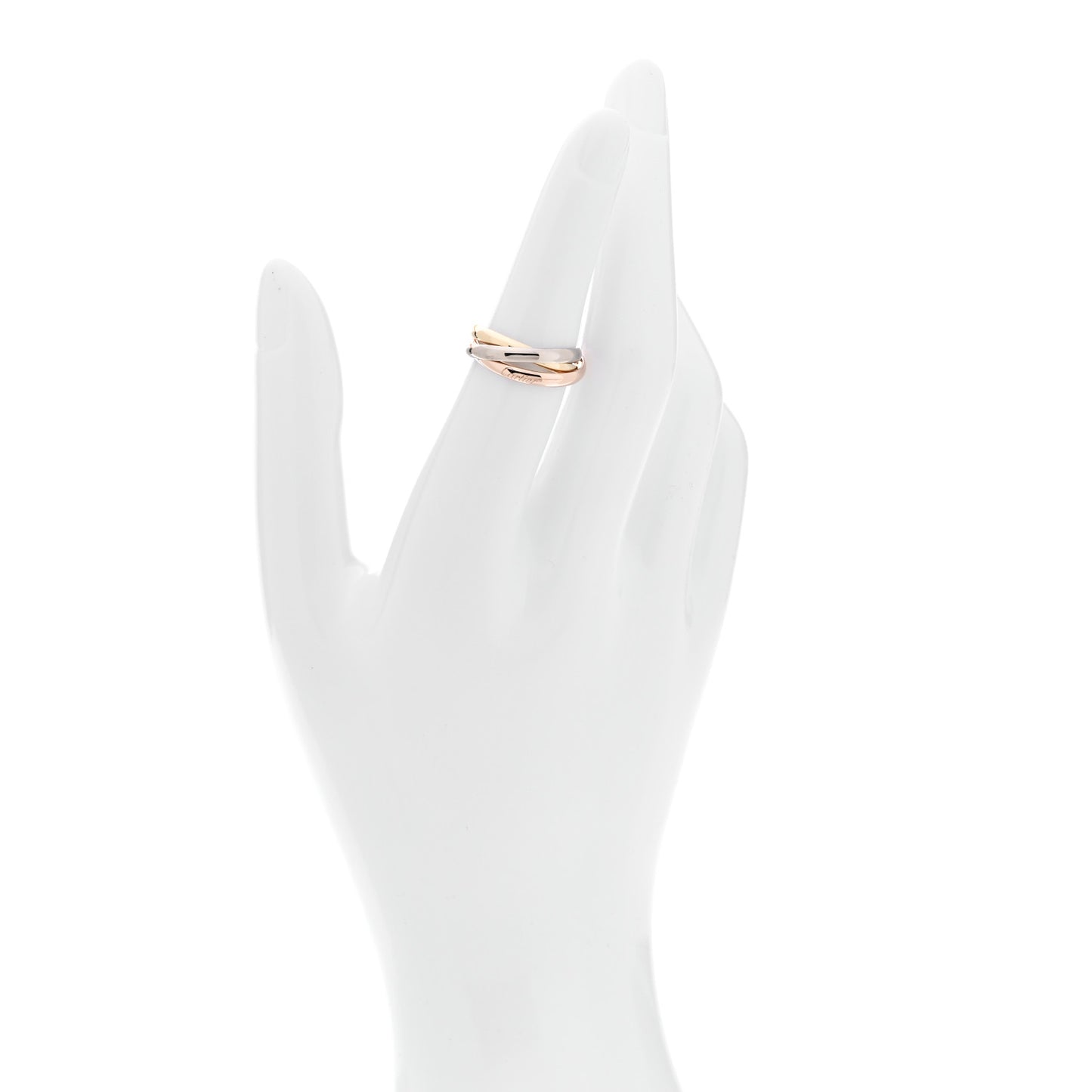 18K Pink Yellow White Gold Small Trinity Ring 51 5.75