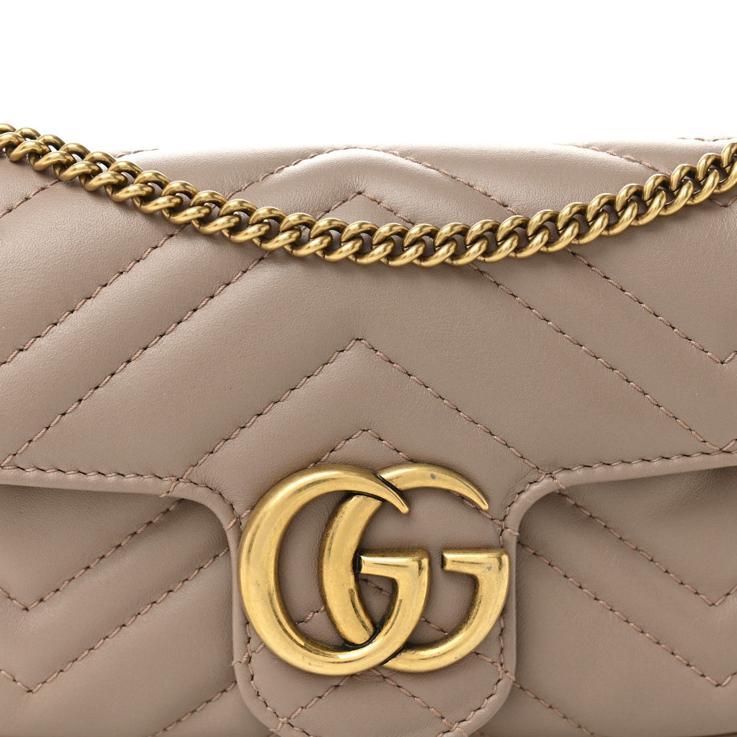 Gucci Calfskin Matelasse Super Mini GG Marmont Shoulder Bag Porcelain Rose 8 of 10