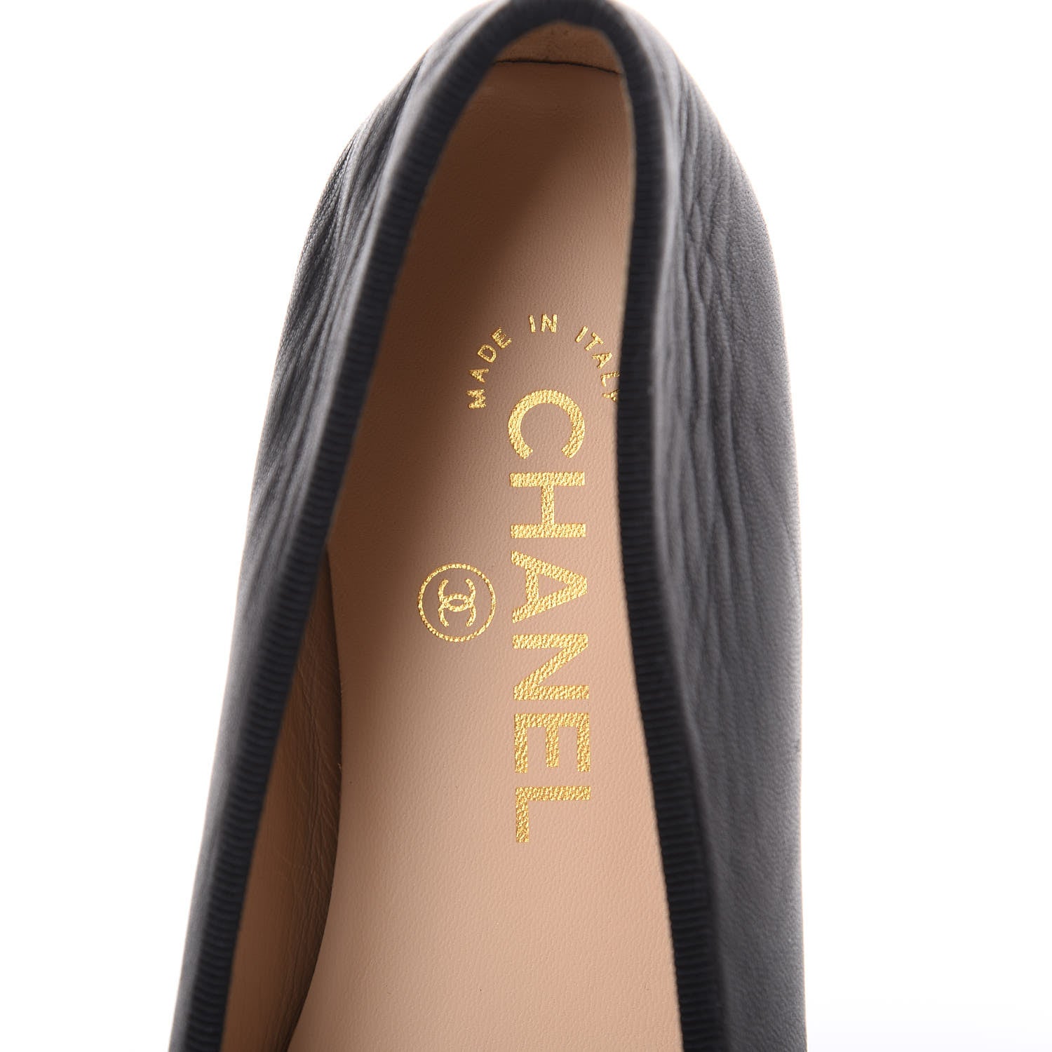Chanel Lambskin Patent Cap Toe Ballerina Flats 38.5 Black 6 of 7