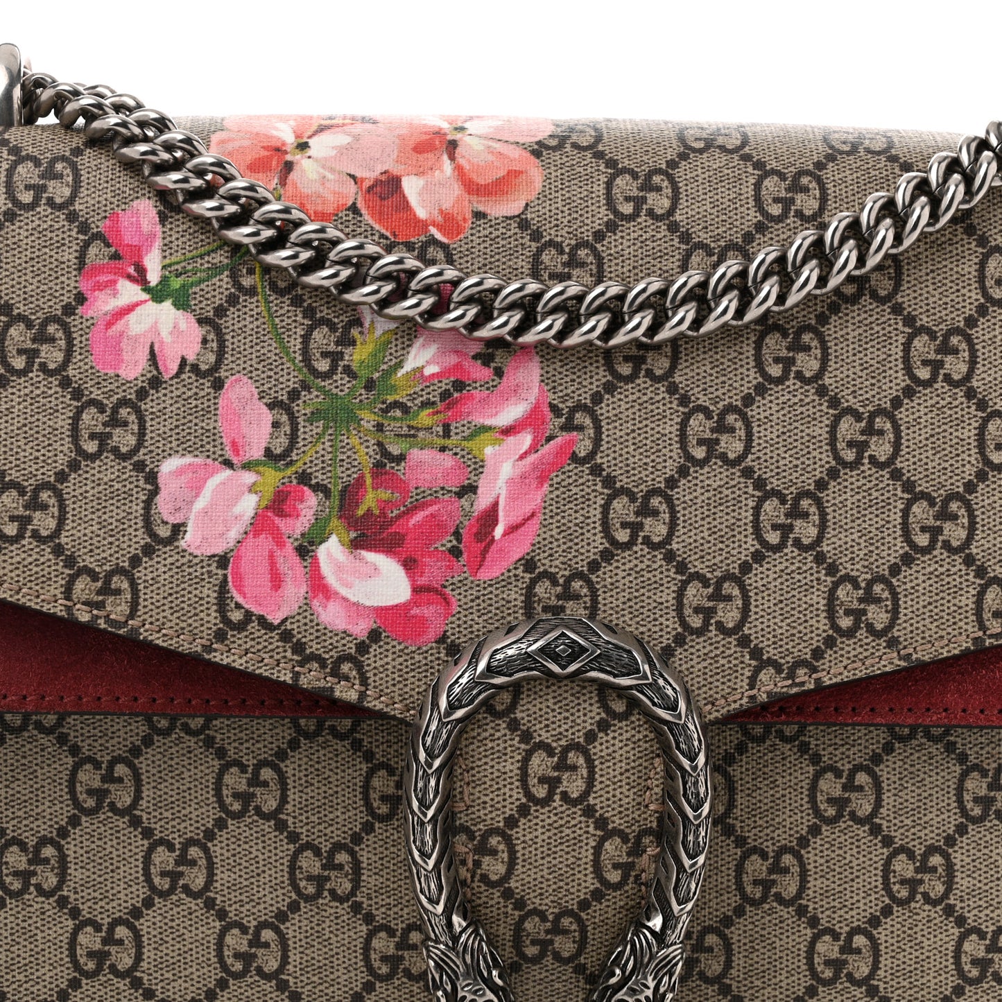 GG Supreme Monogram Blooms Medium Dionysus Shoulder Bag Beige Multicolor Dry Rose