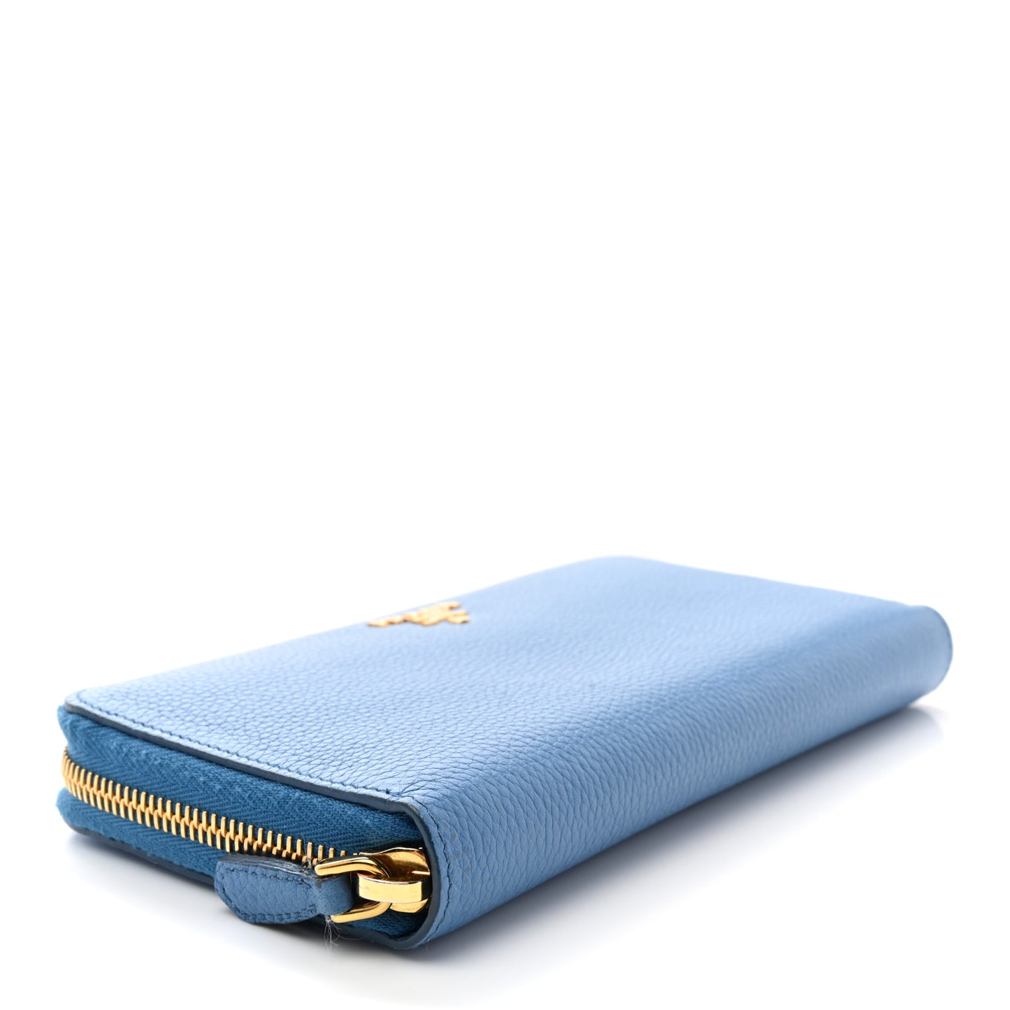 Vitello Daino Zip Around Wallet Cobalto