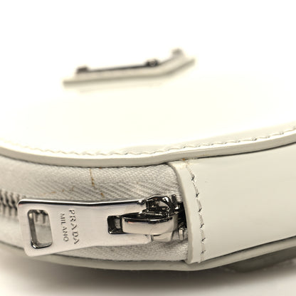 Prada Spazzolato Round Coin Pouch Bag Charm White 8 of 10