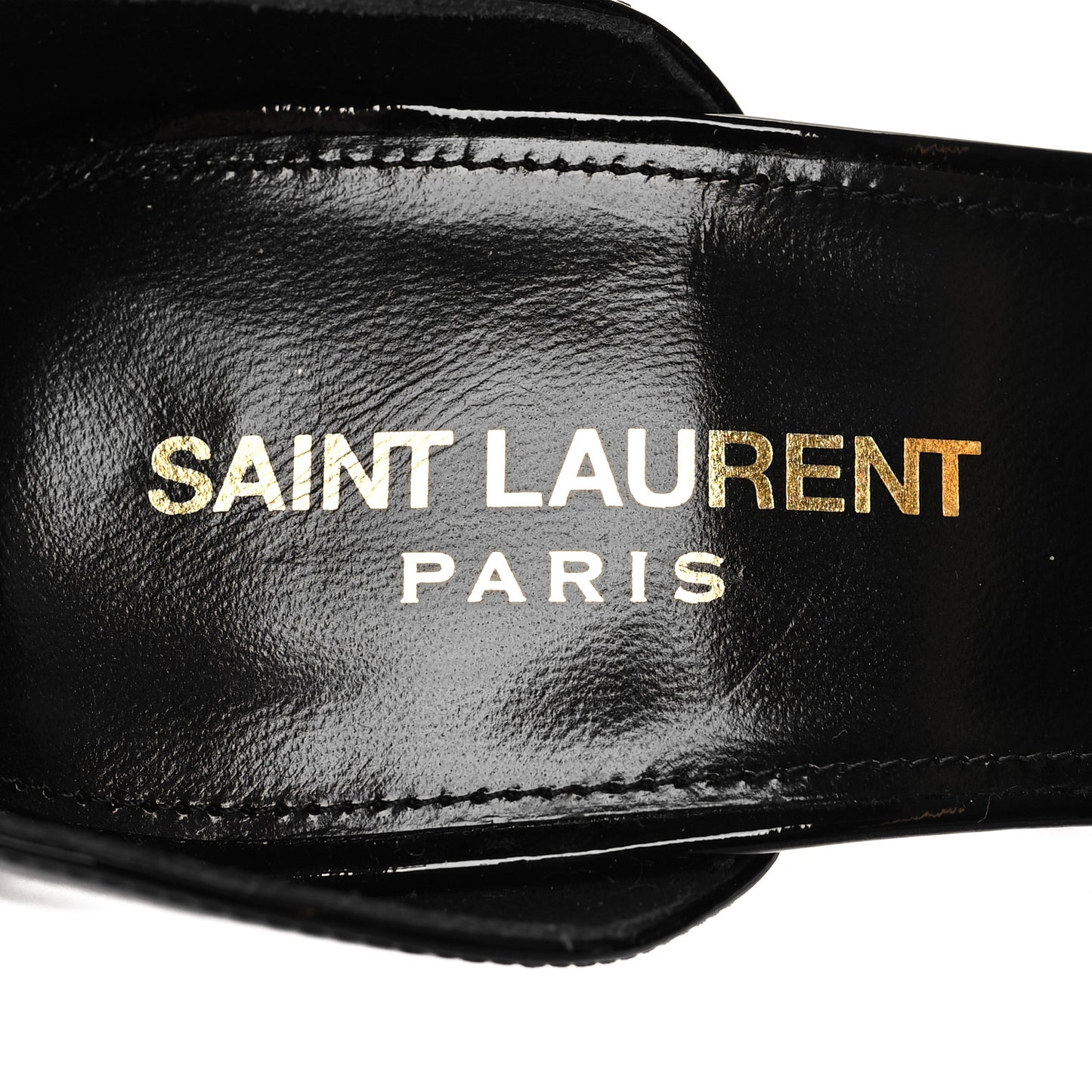 Patent Calfskin Opyum 110 Sandals 39 Black