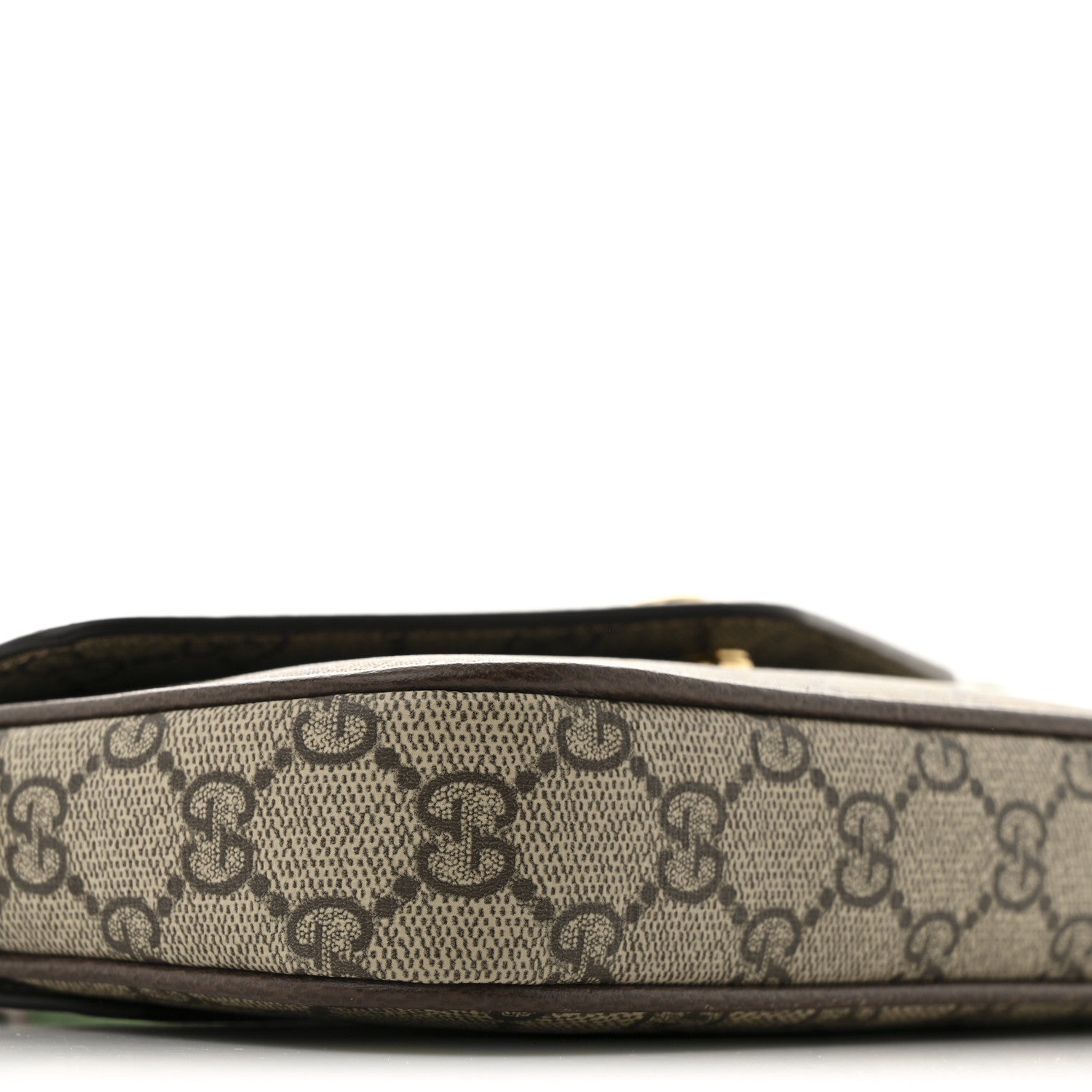 Gucci GG Supreme Monogram Textured Dollar Calfskin Web Mini Ophidia Envelope Shoulder Bag Beige Ebony 9 of 12