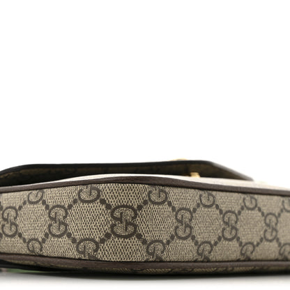 Gucci GG Supreme Monogram Textured Dollar Calfskin Web Mini Ophidia Envelope Shoulder Bag Beige Ebony 9 of 12