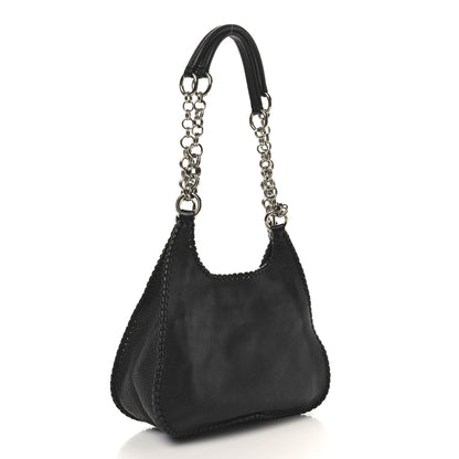 Prada Vitello Daino Chain Braided Hobo Black 3 of 11