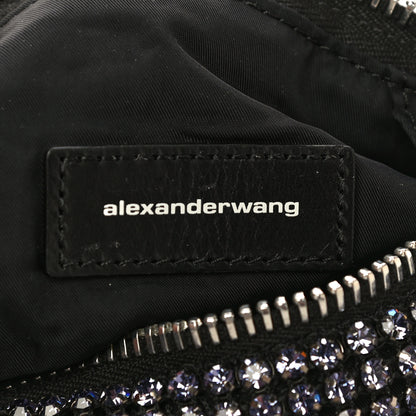 Alexander Wang Mesh Crystal Rhinestone Pencil Pochette Black Purple 6 of 11
