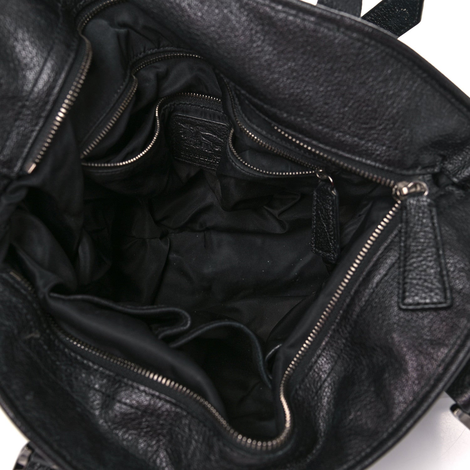 Burberry Nylon Tonal Check Drawstring Tote Black 8 of 18