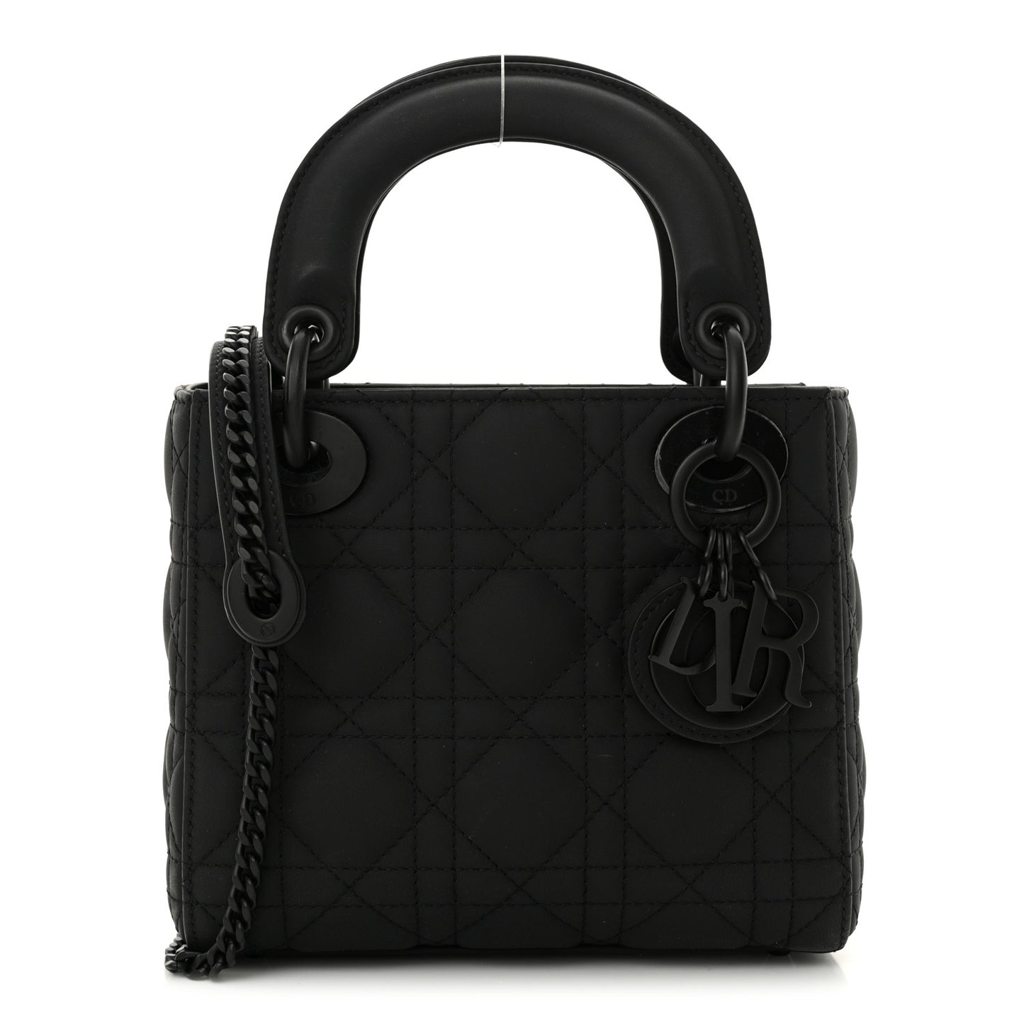 Ultra Matte Calfskin Cannage Mini Lady Dior Black