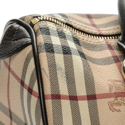 Burberry Haymarket Check Small Chester Bowling Bag Chocolate 7 of 8