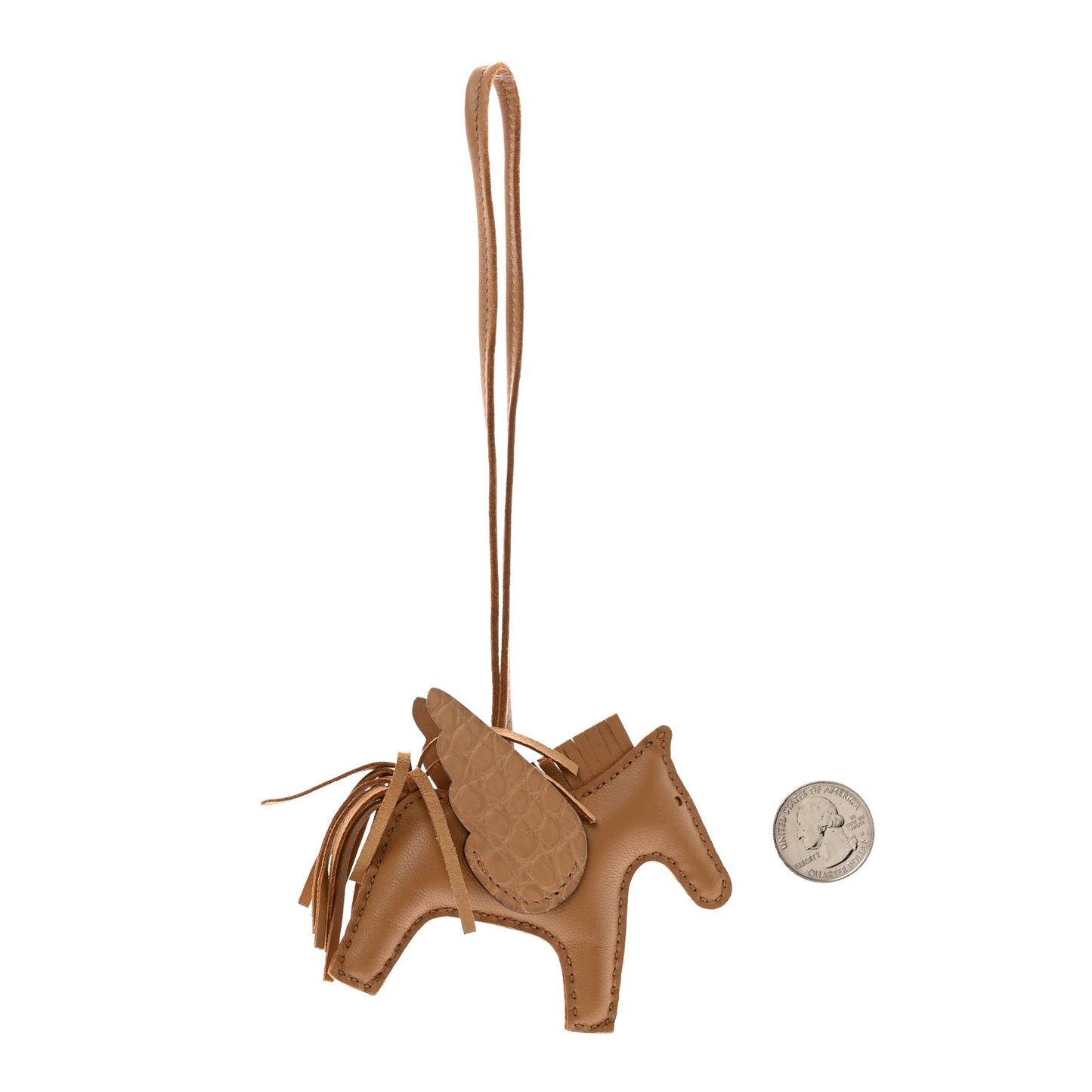 Milo Lambskin Matte Alligator Touch Grigri Rodeo Pegase Horse Bag Charm PM Chai