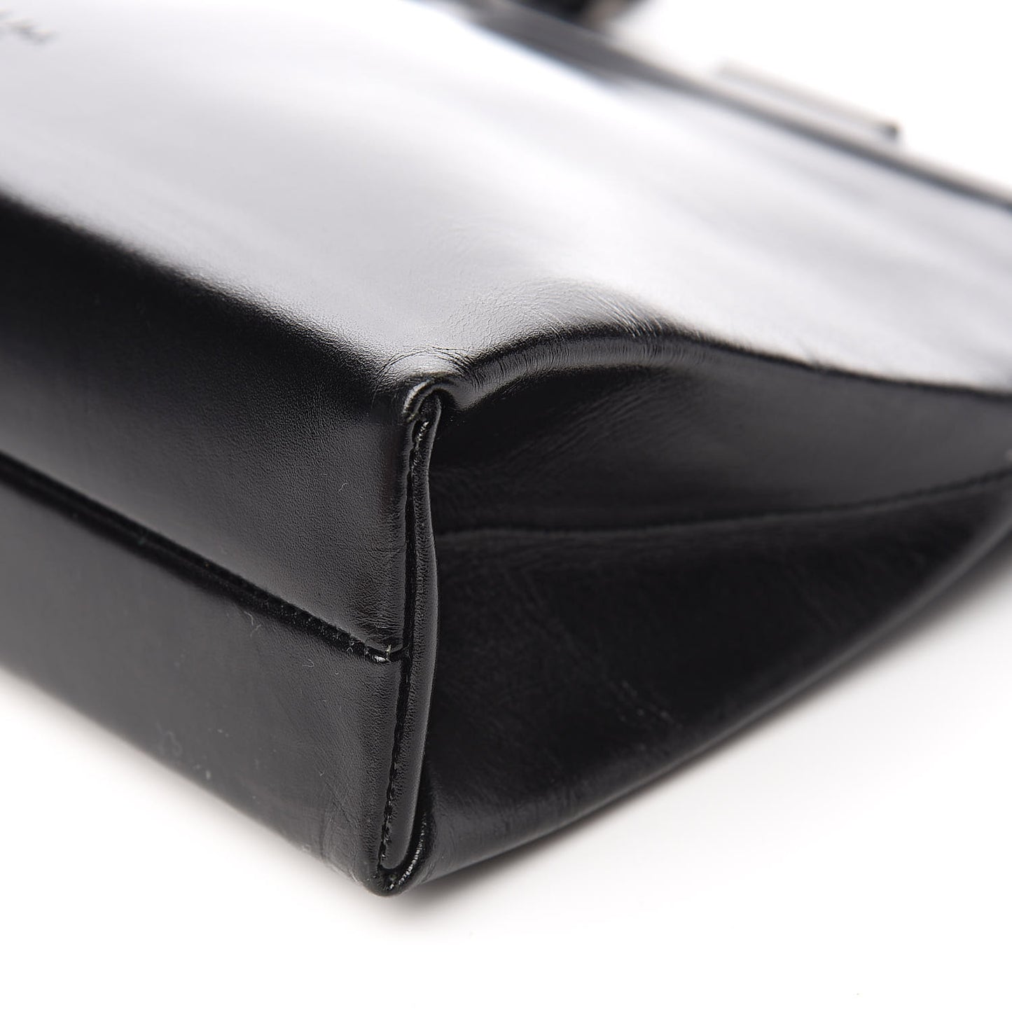 Calfskin Top Lock Bag Nero Black