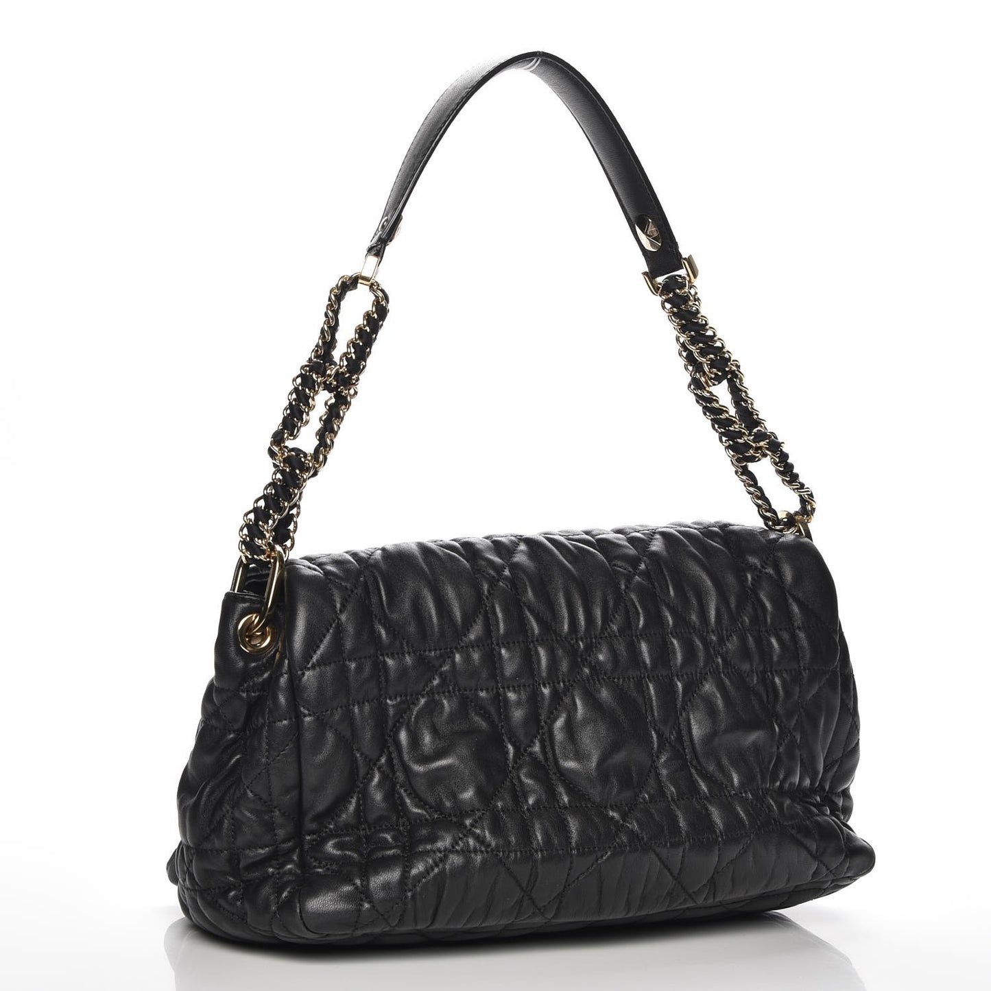 Lambskin Cannage Medium Delidior Flap Bag Black