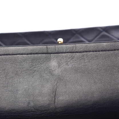 Chanel Lambskin Quilted Medium Double Flap Navy 10 of 16