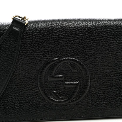 Gucci Pebbled Calfskin Soho Wallet On Chain Black 6 of 8