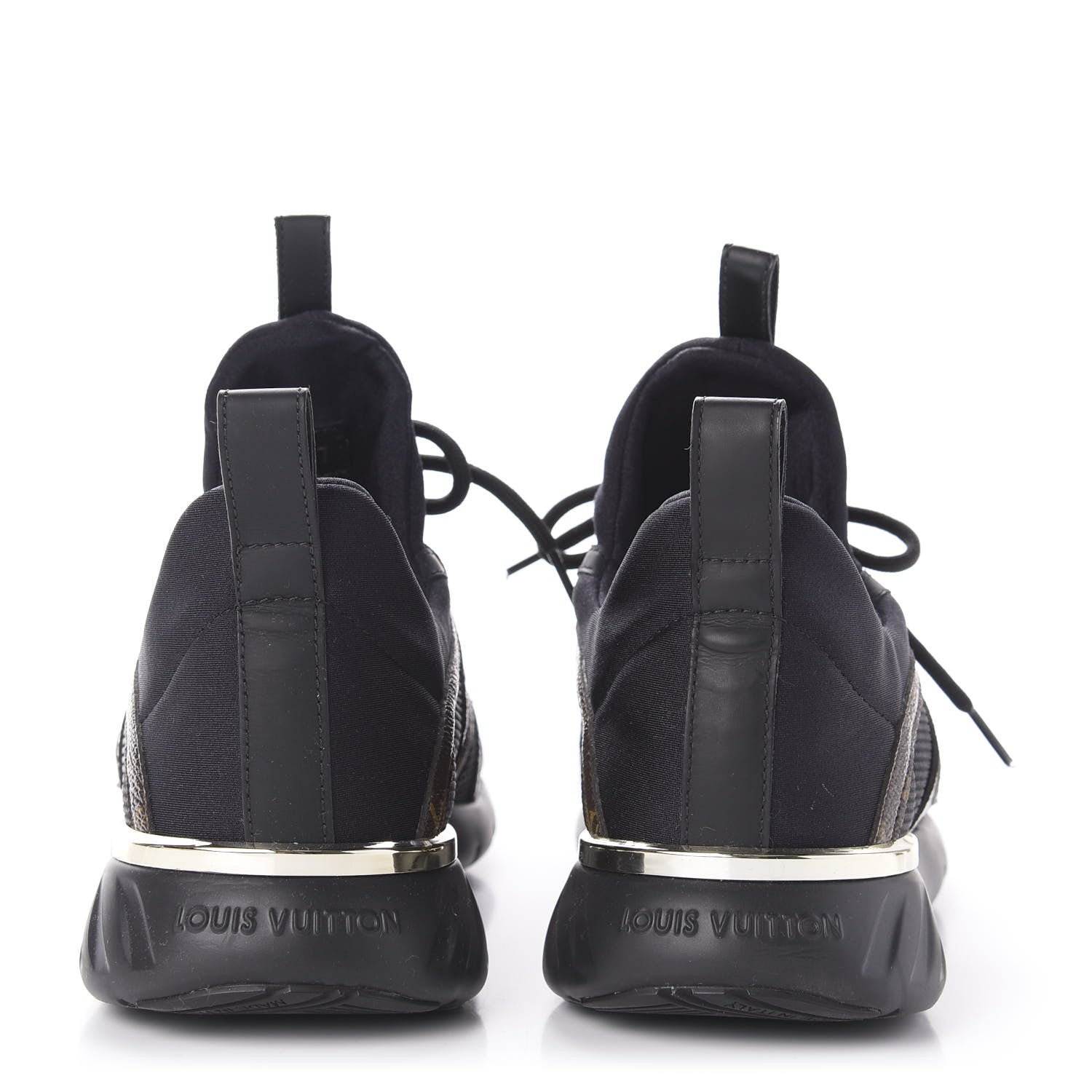 Louis Vuitton Technical Nylon Monogram Rubber Aftergame Sneakers 37 Black 5 of 10