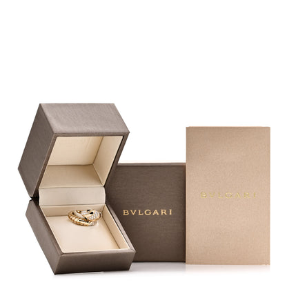 Bulgari 18K Yellow Gold Diamond Onyx Serpenti Tubogas Ring M 6 of 6