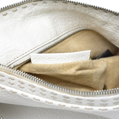 Fendi Calfskin Romano Selleria Chain Shoulder Bag White 7 of 11