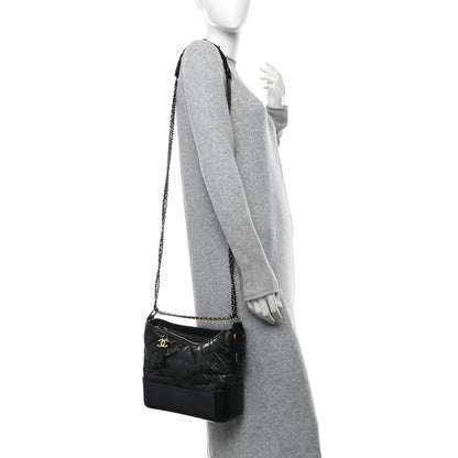Chanel Aged Calfskin Quilted Medium Gabrielle Hobo Black 2 of 10