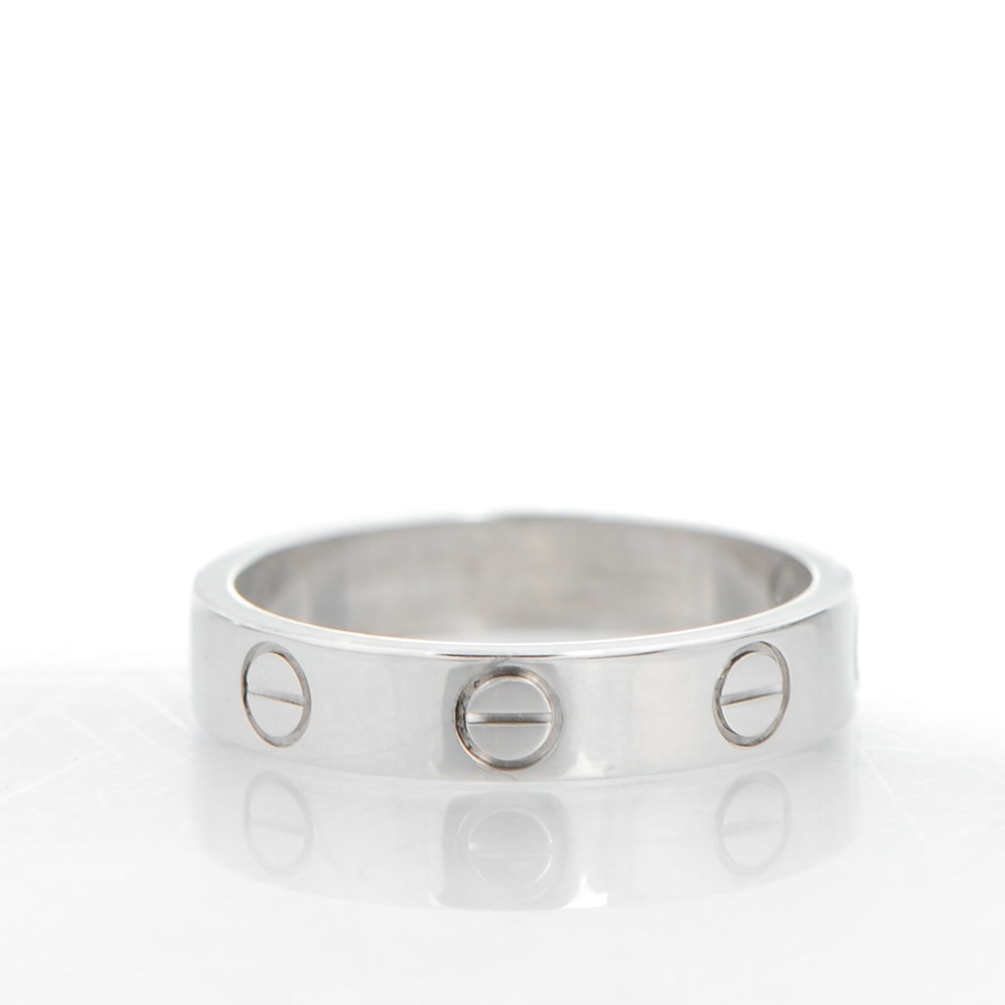 18K White Gold 4mm LOVE Wedding Band Ring 49 4.75