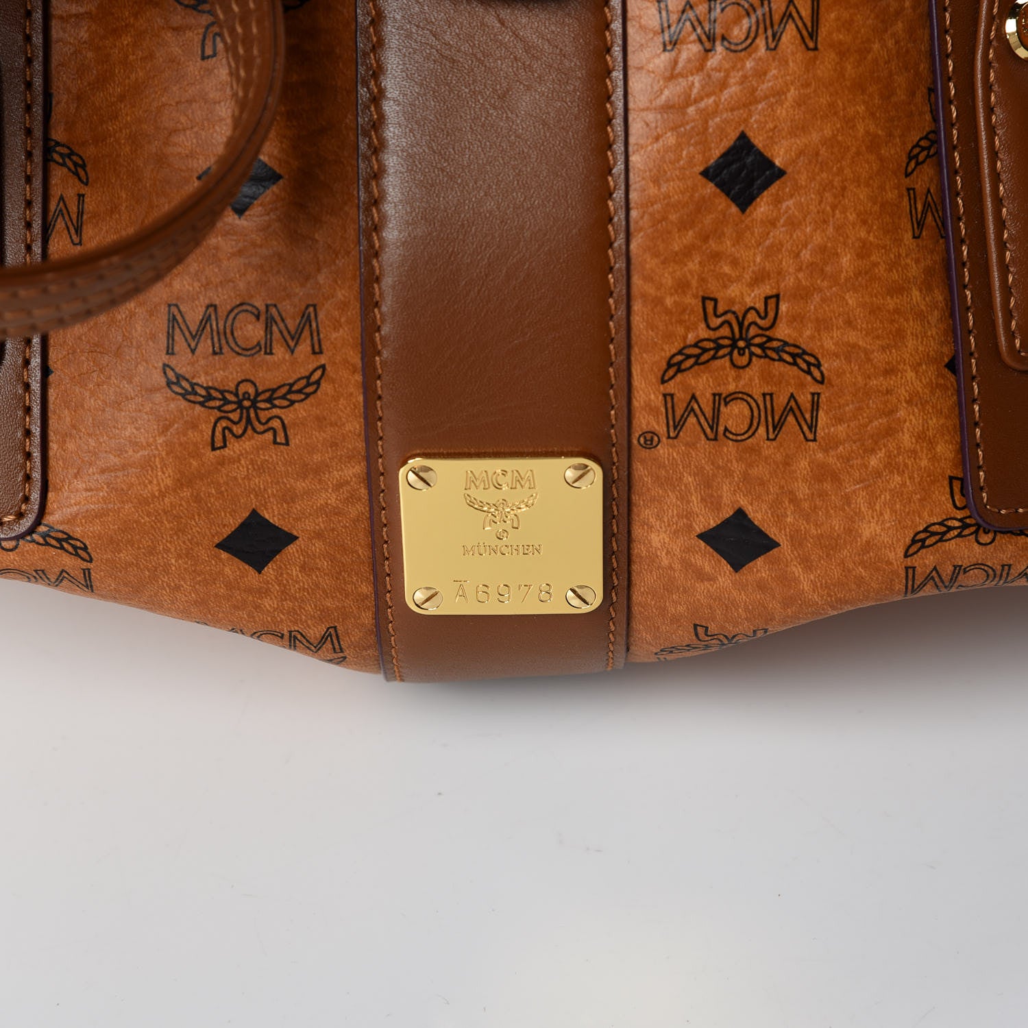 MCM Visetos Large Liz Reversible Shopper Tote Cognac 17 of 23
