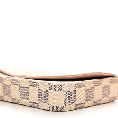 Louis Vuitton Damier Azur Pochette Felicie Chain Wallet Rose Ballerine 14 of 16