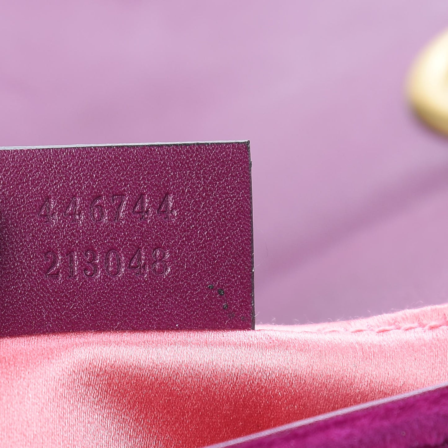 Velvet Matelasse Mini GG Marmont Shoulder Bag Fuchsia Violet Cyclamen