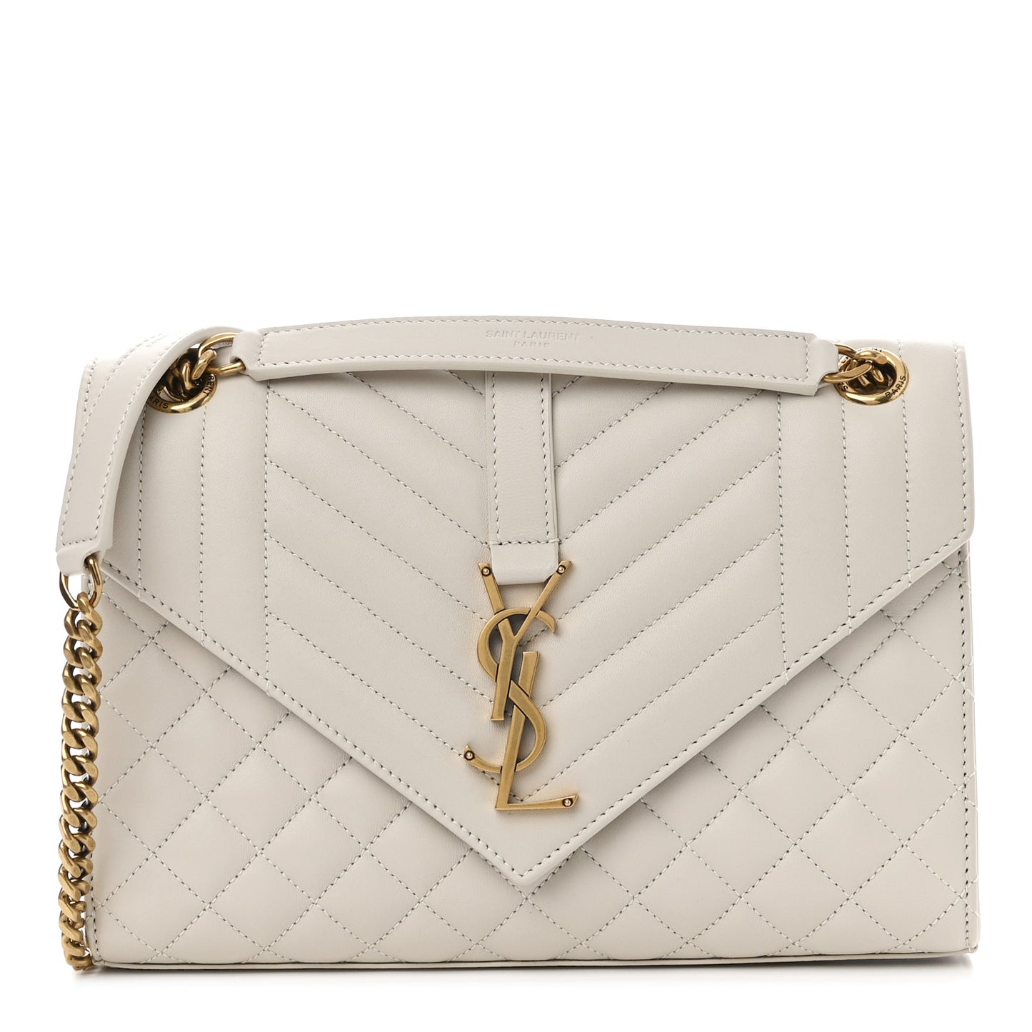 Grain De Poudre Textured Mixed Matelasse Medium Triquilt Monogram Satchel Porcellana