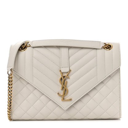 Saint Laurent Grain De Poudre Textured Mixed Matelasse Medium Triquilt Monogram Satchel Porcellana 1 of 12